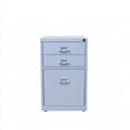 Cómoda azul con tres cajones y tiradores rectos, mueble de almacenamiento de la marca washablesofaco.