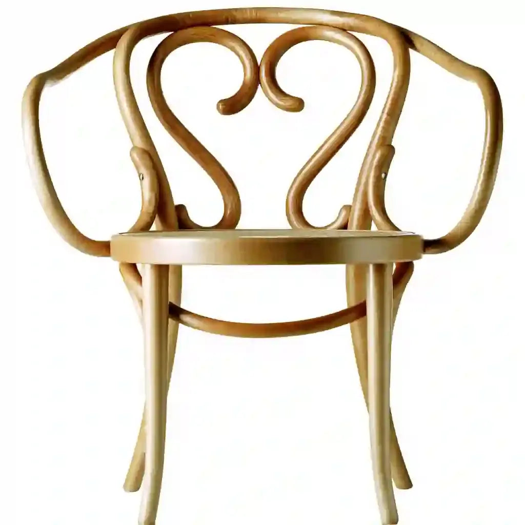 Silla marrón con respaldo ornamental de curvas, estilo elegante, en la categoría de sillas y bancos de washablesofaco.