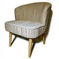 Sillón sin brazos con tapizado de rayas - verde/beige